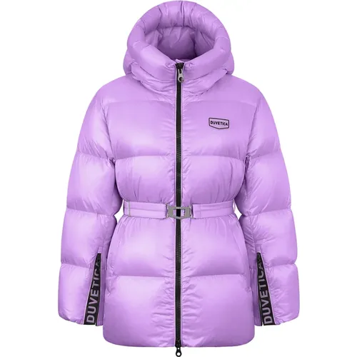 Mittellange Daunenjacke Hellviolett , Damen, Größe: S - duvetica - Modalova