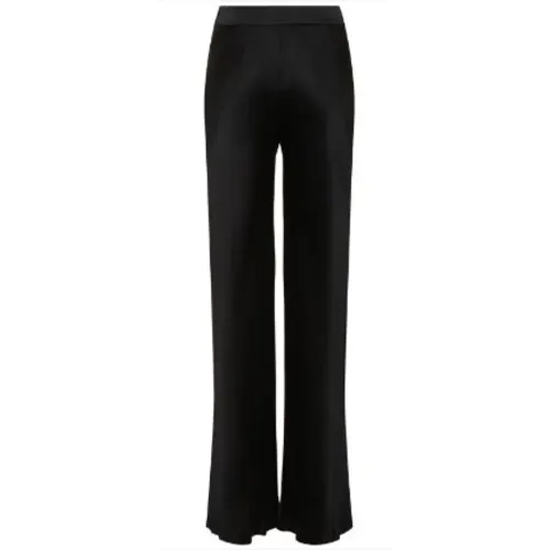 Schwarze Ausgestellte Satinhose , Damen, Größe: XS - alberta ferretti - Modalova