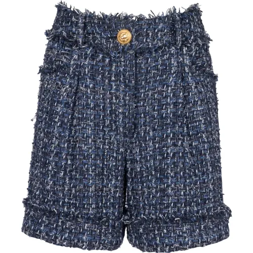 Tweed High-Waisted Shorts,Tweed Denim Shorts für Frauen - Balmain - Modalova