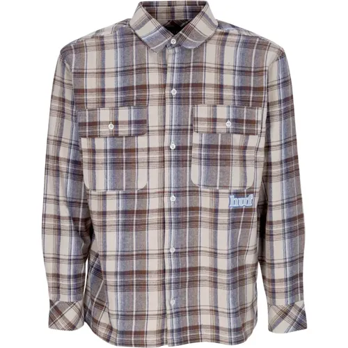 Checked Flannel Shirt Cream , male, Sizes: XL, S, L, M - HUF - Modalova