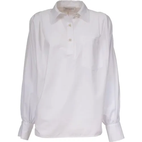 Cotton Shirt Classic Collar Long Sleeve , female, Sizes: 2XS - Ermanno Scervino - Modalova
