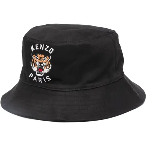 Printed Bucket Hat with Embroidered Logo , unisex, Sizes: M - Kenzo - Modalova