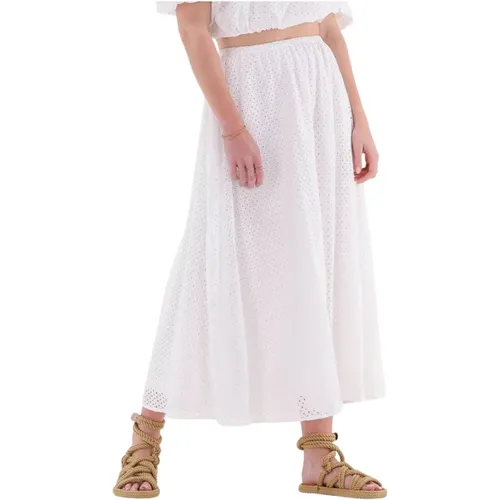 Maxi Skirt Anglais Weiß , Damen, Größe: XS - NA-KD - Modalova