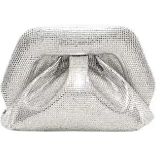 Eco Fabric Clutch Bag Silver , female, Sizes: ONE SIZE - THEMOIRè - Modalova