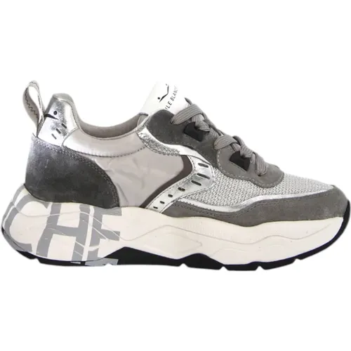 Grey Sneakers Club105 Leather/Nylon , female, Sizes: 4 UK, 7 UK, 3 UK, 6 UK - Voile blanche - Modalova