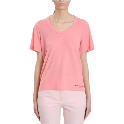 Logo T-Shirt, Short Sleeve, 100% Cotton , female, Sizes: S, XS - Stella Mccartney - Modalova