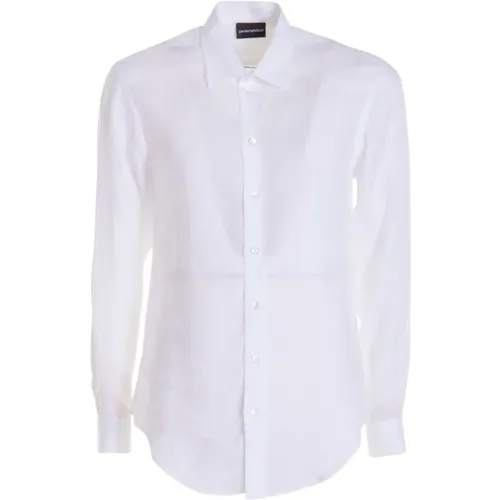 Clic Linen Shirt for Men , male, Sizes: L, 2XL, 3XL, M, XS - Emporio Armani - Modalova