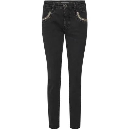 Rock'n'Roll Inspired Jeans with Embroidered Details , female, Sizes: W32, W27, W28, W29, W30, W26, W33, W31, W25 - MOS MOSH - Modalova