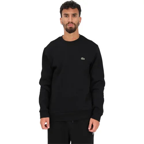 Schwarzer Croc Style Pullover , Herren, Größe: M - Lacoste - Modalova