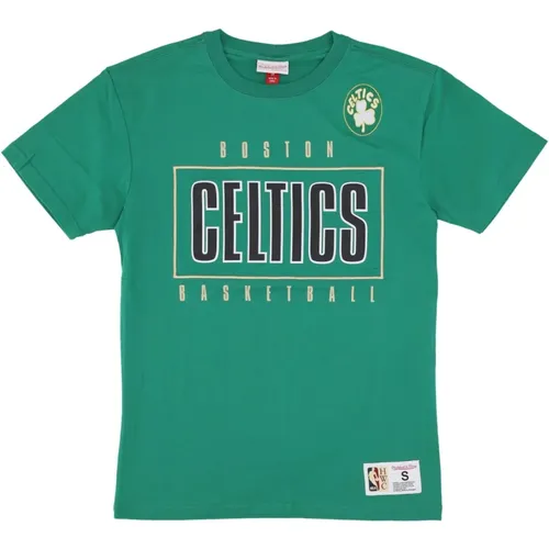 Boston Celtics Vintage Logo Tee , male, Sizes: L, XL - Mitchell & Ness - Modalova