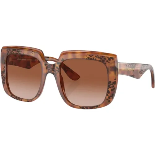 Oversize Havana Sunglasses , female, Sizes: 54 MM - Dolce & Gabbana - Modalova