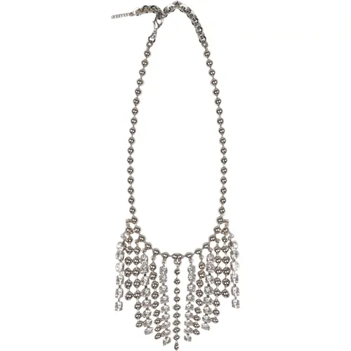 Crystal AND Chain Fringes Necklace , female, Sizes: ONE SIZE - Alessandra Rich - Modalova