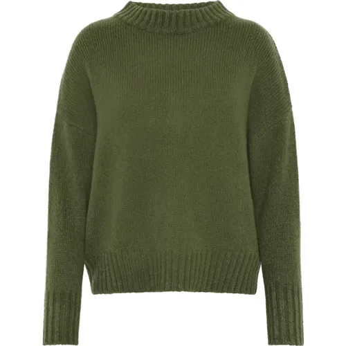 Dunkelgrüner Seiden-Kaschmir-Pullover , Damen, Größe: XS - Emerson Renaldi - Modalova