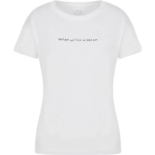 Basic T-Shirt , Damen, Größe: S - Armani Exchange - Modalova