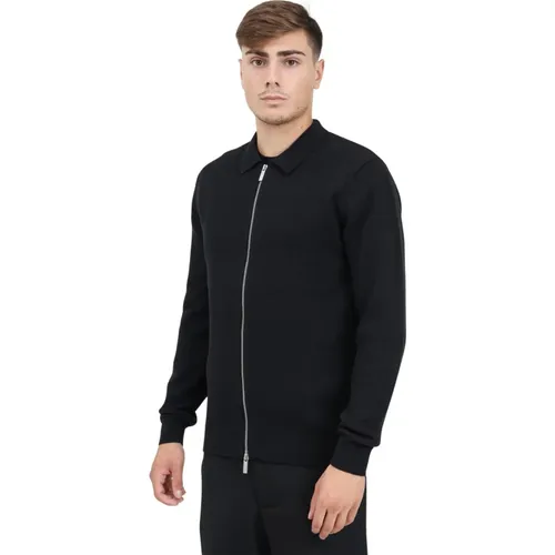 Schwarzer Reißverschluss-Cardigan für Männer , Herren, Größe: 2XL - Selected Homme - Modalova