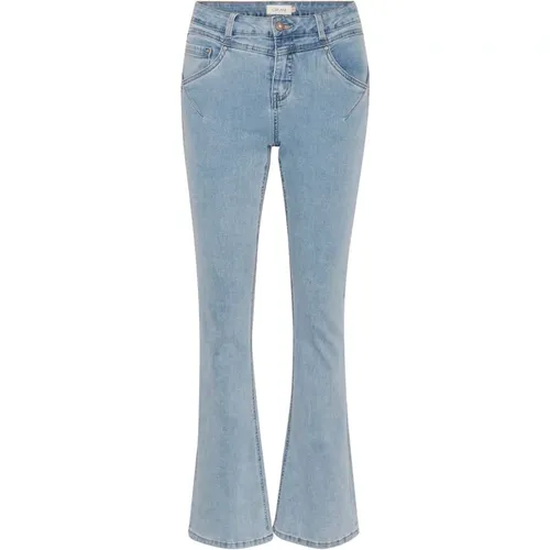 Bootcut Jeans - Shape Bukser , female, Sizes: W31 L30, W28 L32, W30 L30, W33 L32, W29 L32, W26 L32, W25 L30, W32 L32, W28 L30, W27 L32, W29 L30, W24 L - Cream - Modalova