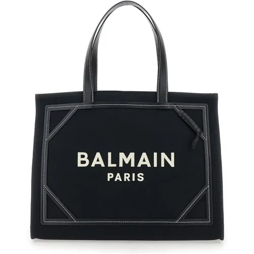 Monogram Canvas Shopper Bag , female, Sizes: ONE SIZE - Balmain - Modalova