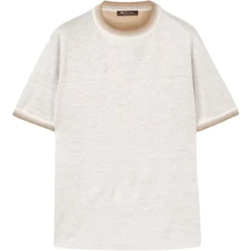 Two-tone Linen T-Shirt , male, Sizes: XL, L, 2XL - Loro Piana - Modalova