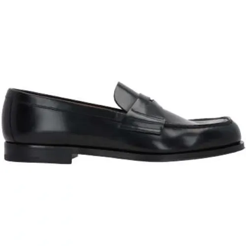 Leather Brushed Flat Shoes , male, Sizes: 10 UK - Prada - Modalova
