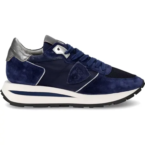 Blaue Tropez Haute Sneaker , Damen, Größe: 38 EU - Philippe Model - Modalova