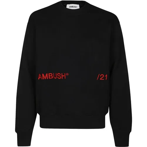 Gemütlicher Schwarzer Logo Sweatshirt , Herren, Größe: XS - Ambush - Modalova