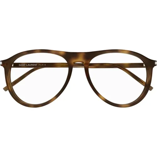 Vintage Pilot Style Eyeglasses , unisex, Sizes: 56 MM - Saint Laurent - Modalova