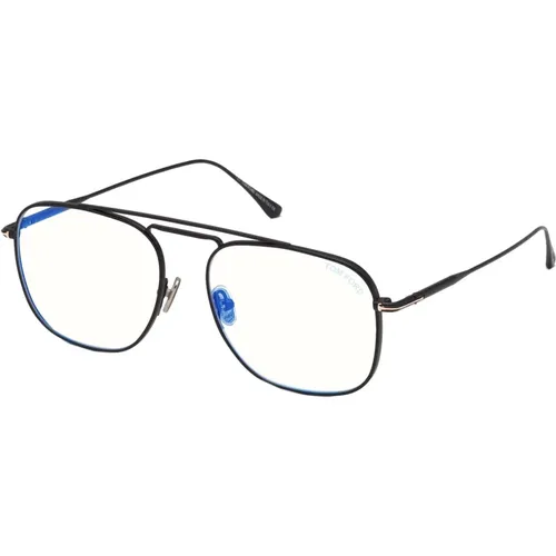 Glasses, Block Brillengestelle Glänzendes Anthrazit/Blau - Tom Ford - Modalova