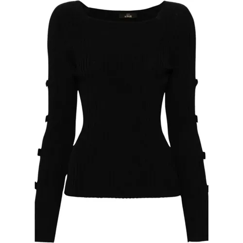 Ribbed Slim Fit Sweatshirt , female, Sizes: S, M, L - Twinset - Modalova