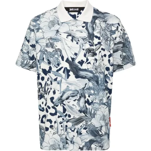 T-shirts and Polos Blue , male, Sizes: M - Just Cavalli - Modalova