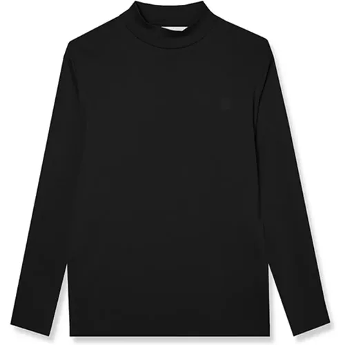 Basic Langarm Shirt mit Stehkragen und Logo , Herren, Größe: L - BALDESSARINI - Modalova