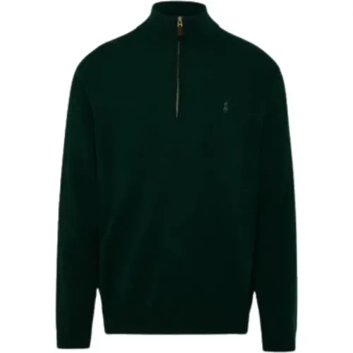 Wool Half-Zip Turtleneck with Embroidered Logo , male, Sizes: S - Polo Ralph Lauren - Modalova