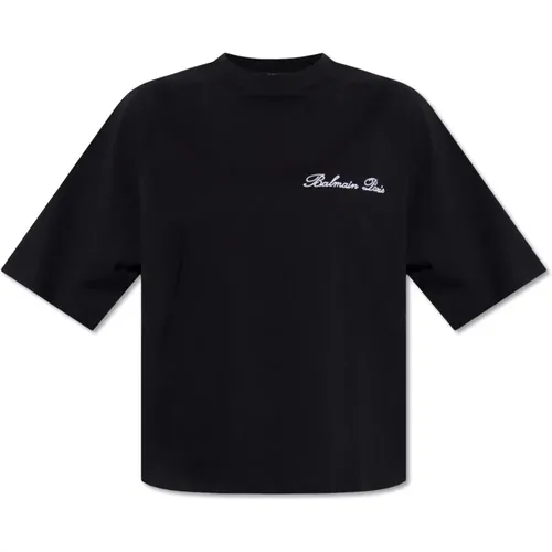 Cotton T-shirt , female, Sizes: M, L, S, XS - Balmain - Modalova