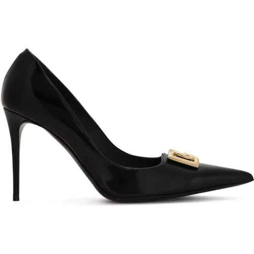 Logo Pumps Pointed Toe Stiletto , female, Sizes: 4 UK, 8 UK, 3 UK, 7 UK - Dolce & Gabbana - Modalova