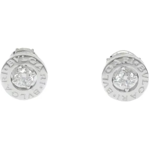 Pre-owned White Gold earrings , female, Sizes: ONE SIZE - Bvlgari Vintage - Modalova