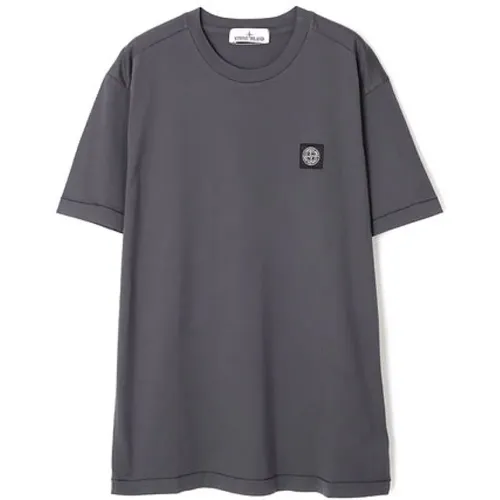 Urban Chest Logo T-Shirt in Holzkohle , Herren, Größe: XL - Stone Island - Modalova