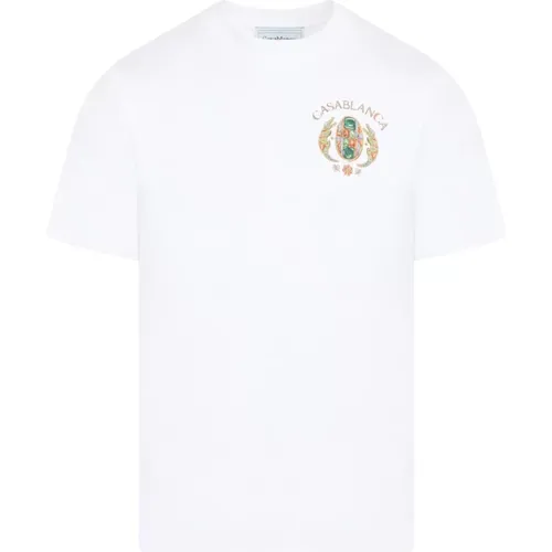 Weißes Baumwoll-Bedrucktes T-Shirt - Casablanca - Modalova