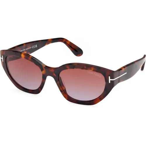 Dark Havana Sunglasses Shaded , female, Sizes: 55 MM - Tom Ford - Modalova