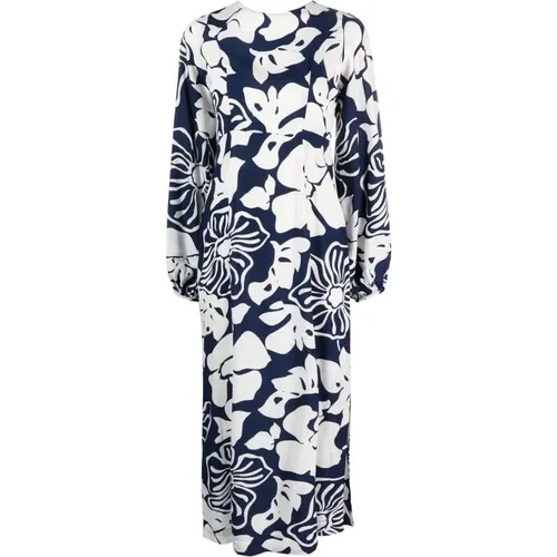 Marineblau/Weißes Blumenmuster Kleid , Damen, Größe: XL - Faithfull the Brand - Modalova