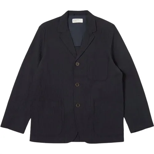 Three Button Cotton Jacket Dark , male, Sizes: L, XL, M - Universal Works - Modalova