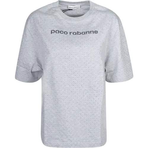 Grey Tee Shirt P073 , female, Sizes: M, S, XS - Paco Rabanne - Modalova