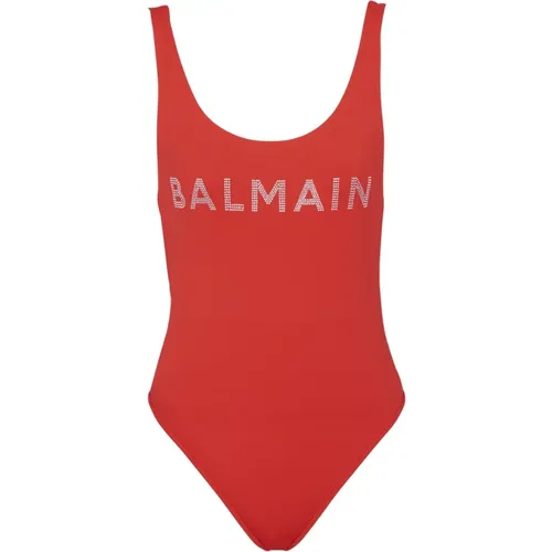 Logo-Badeanzug , Damen, Größe: M - Balmain - Modalova
