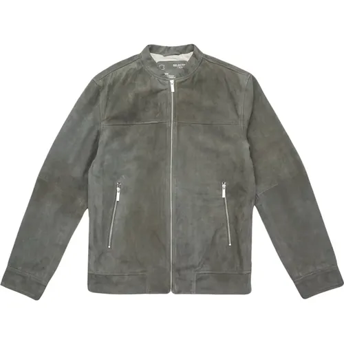 Goat Suede Bomber , male, Sizes: L, S, M - Selected Homme - Modalova