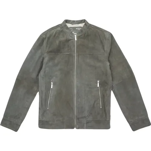 Goat Suede Bomber , male, Sizes: S - Selected Homme - Modalova