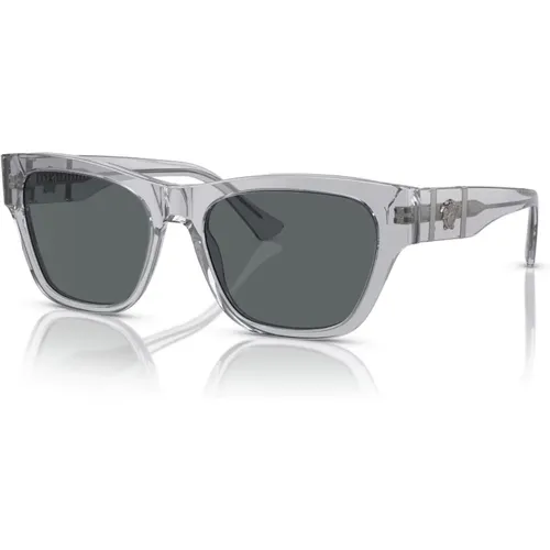 Grey Sunglasses with Dark Lenses , male, Sizes: 55 MM - Versace - Modalova