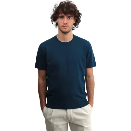 Blauer Rundhals-T-Shirt , Herren, Größe: 3XL - Kangra - Modalova