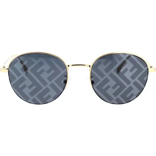 Round Glamorous Sunglasses with Half-Frame , unisex, Sizes: 52 MM - Fendi - Modalova
