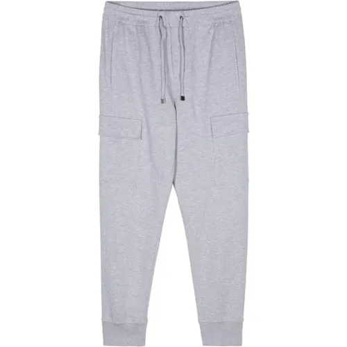 Grey Mélange Track Pants with Cargo Pockets , male, Sizes: XL, 2XL, M - PESERICO - Modalova
