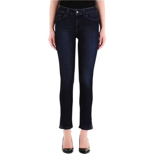 Dunkelblaue Skinny Jeans mit hoher Taille , Damen, Größe: W28 - Liu Jo - Modalova