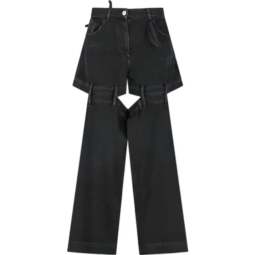 Schwarze Wide Leg Jeans aus Denim , Damen, Größe: W26 - The Attico - Modalova