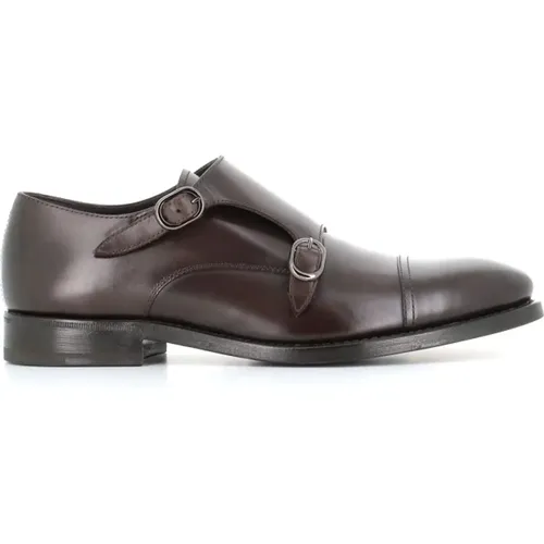 Braune flache Schuhe mit Doppel-Schnalle , Herren, Größe: 43 EU - Henderson - Modalova
